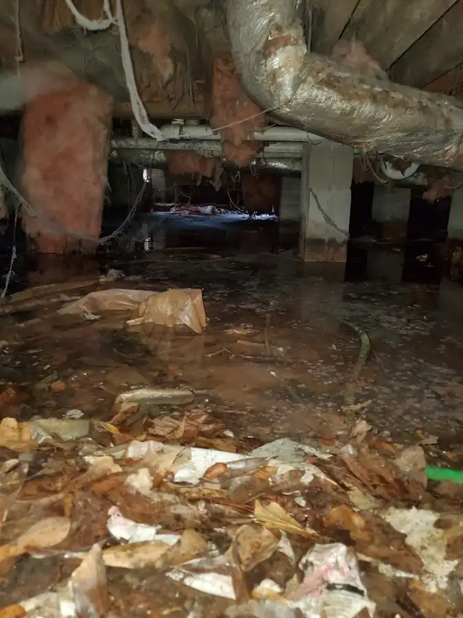 Crawl space flood assessment for Commercial Water Damage Restoration in Milford